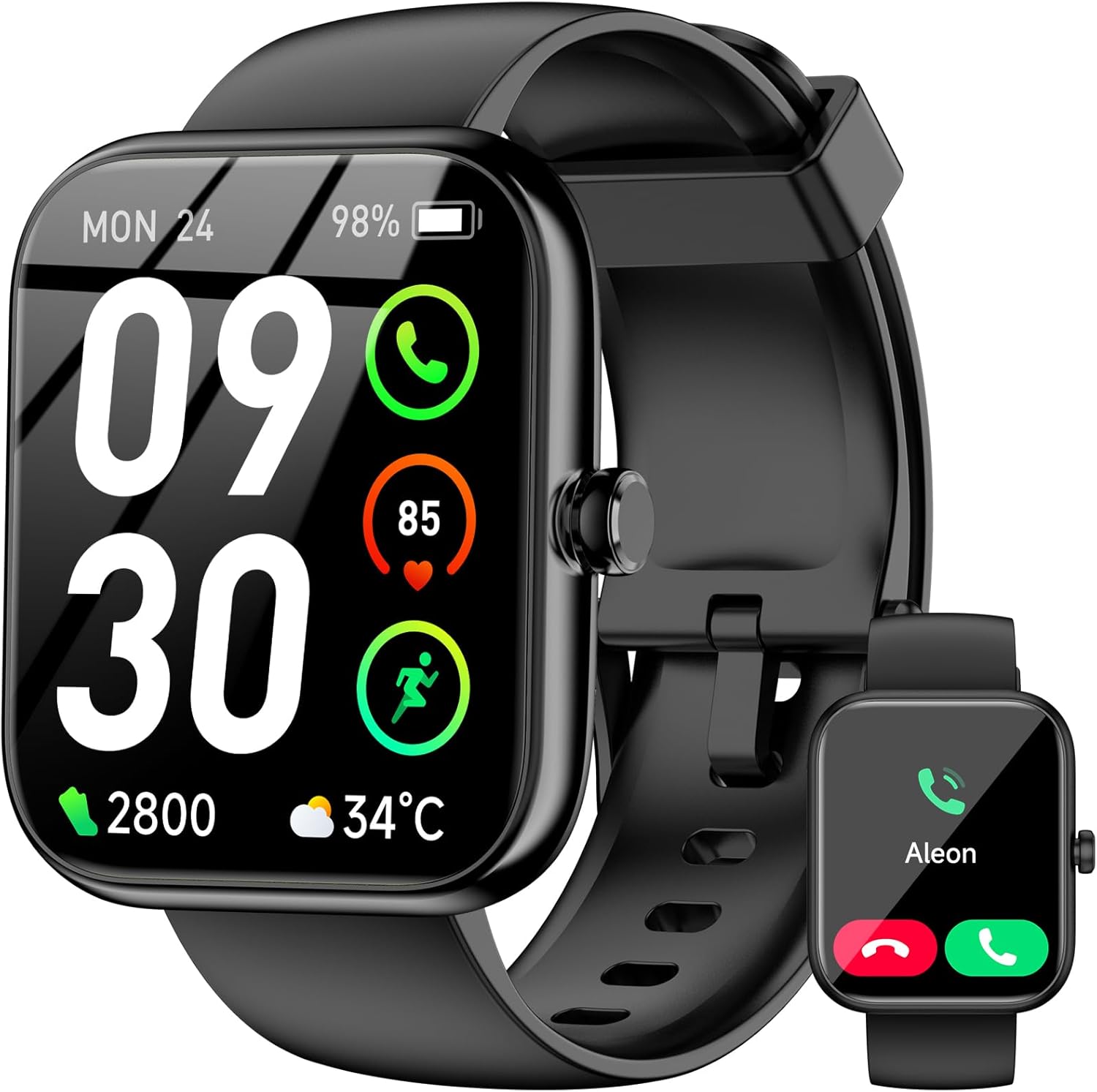 BOOOMIC Smart Watch with Alexa Built-in, 1.83" HD Touchscreen Fitness Tracker, Bluetooth Notifications/Calls, IP68 Waterproof, 120+ Sport Modes, 24/7 Heart Rate & Sleep Monitor for iPhone Android iOS
