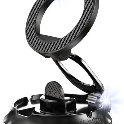 FIDESERT Magnetic Phone Holder for Car [90+LB Strongest Suction&3000gf Strongest Magnetic] 360° Adjustable Vacuum Phone Holders for Your Car, Magsafe Car Mount for iPhone