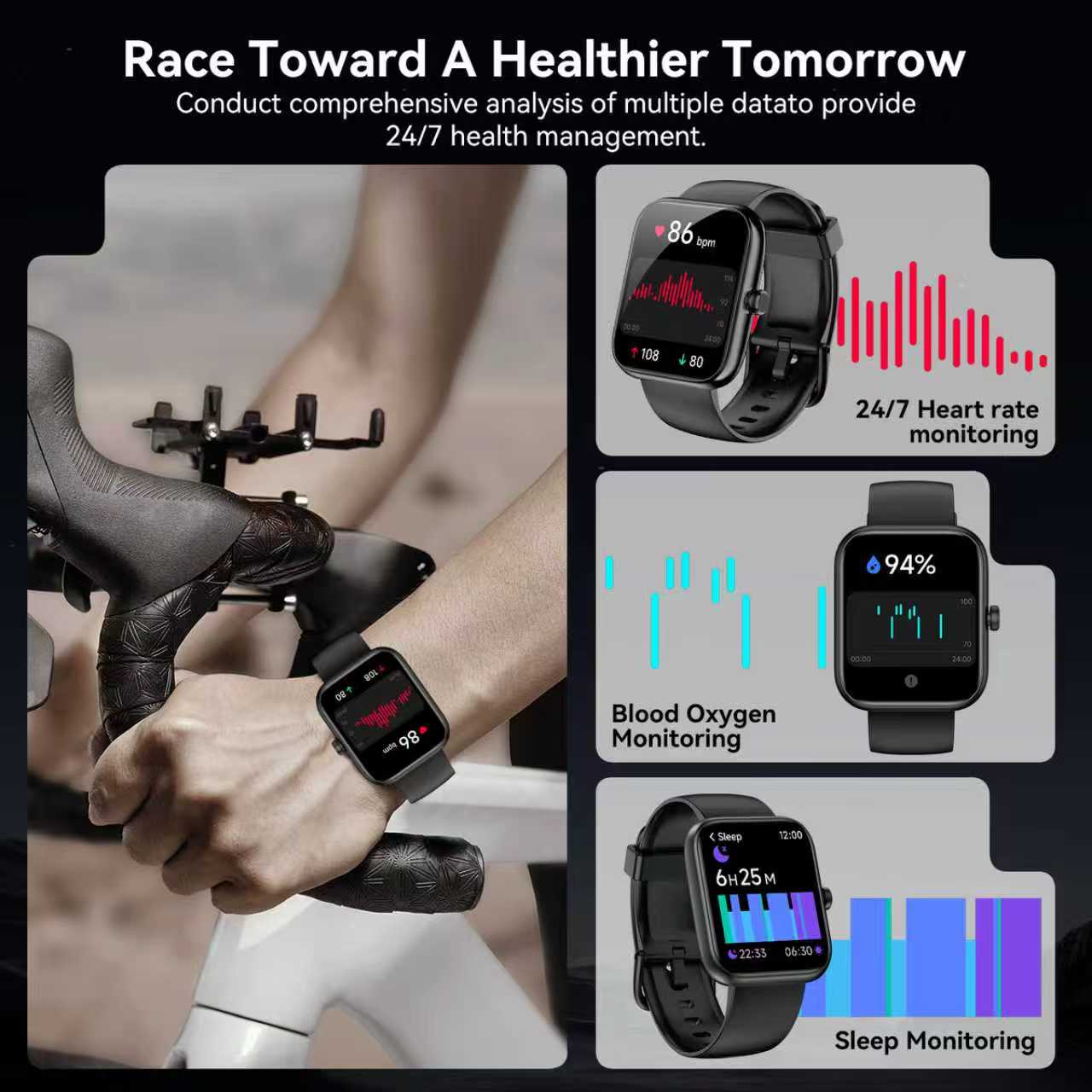 BOOOMIC Smart Watch with Alexa Built-in, 1.83" HD Touchscreen Fitness Tracker, Bluetooth Notifications/Calls, IP68 Waterproof, 120+ Sport Modes, 24/7 Heart Rate & Sleep Monitor for iPhone Android iOS - Image 4