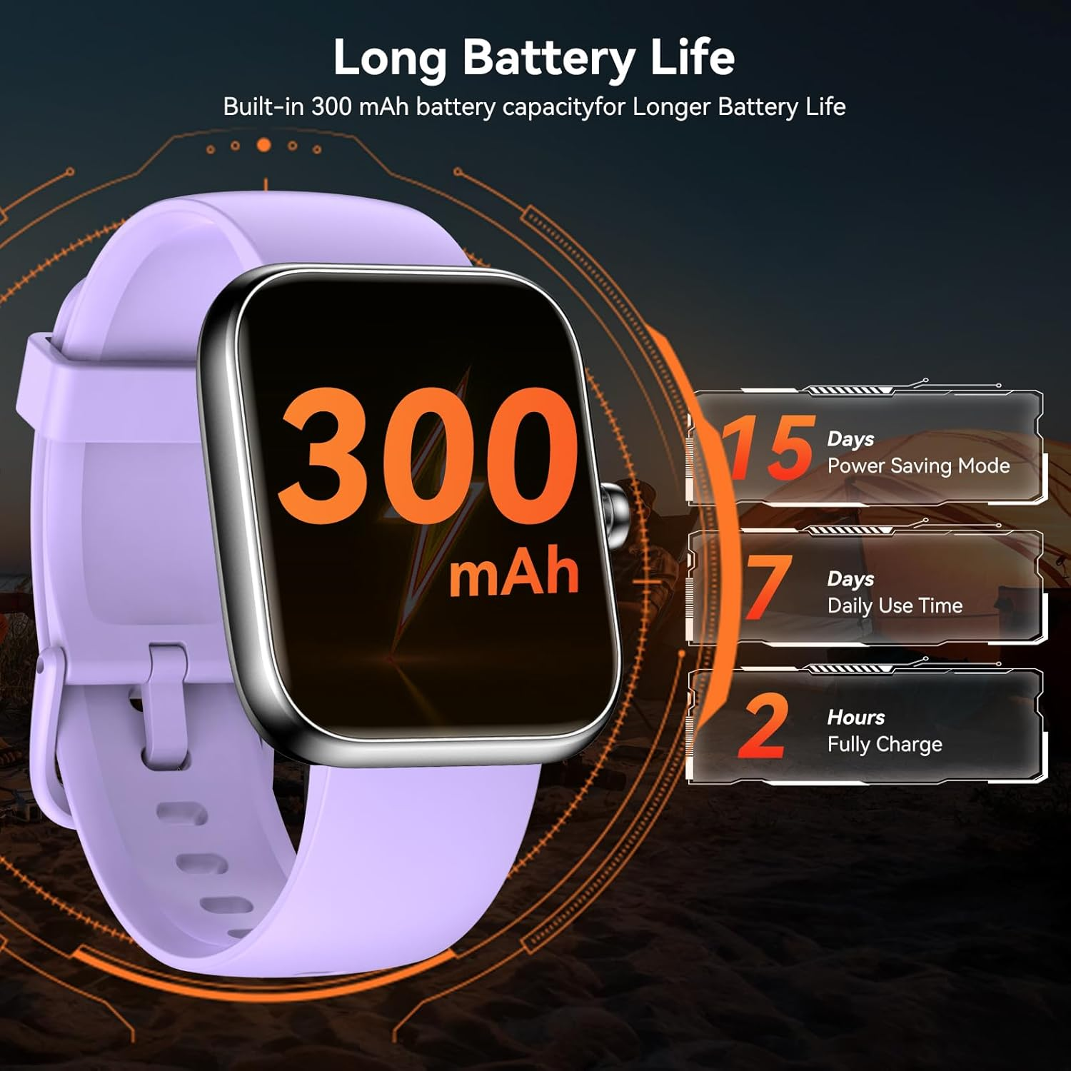BOOOMIC Smart Watch with Alexa Built-in, 1.83" HD Touchscreen Fitness Tracker, Bluetooth Notifications/Calls, IP68 Waterproof, 120+ Sport Modes, 24/7 Heart Rate & Sleep Monitor for iPhone Android iOS (Purple) - Image 4