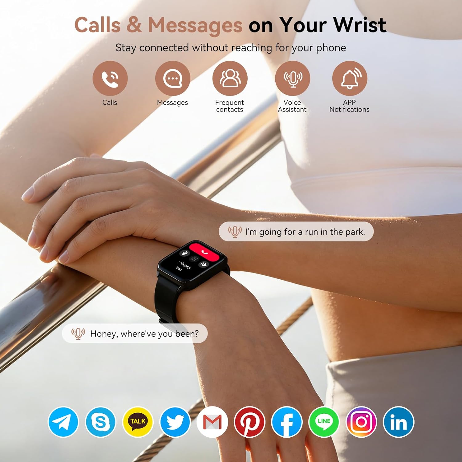 iBesi Smart Watches for Men Women, 1.85" HD Touch Screen Fitness Tracker with Bluetooth Calling & Alexa, IP68 Waterproof, 120 Sports Modes, Heart Rate Sleep Monitor, 7 Days Battery for iOS Android (Black) - Image 2