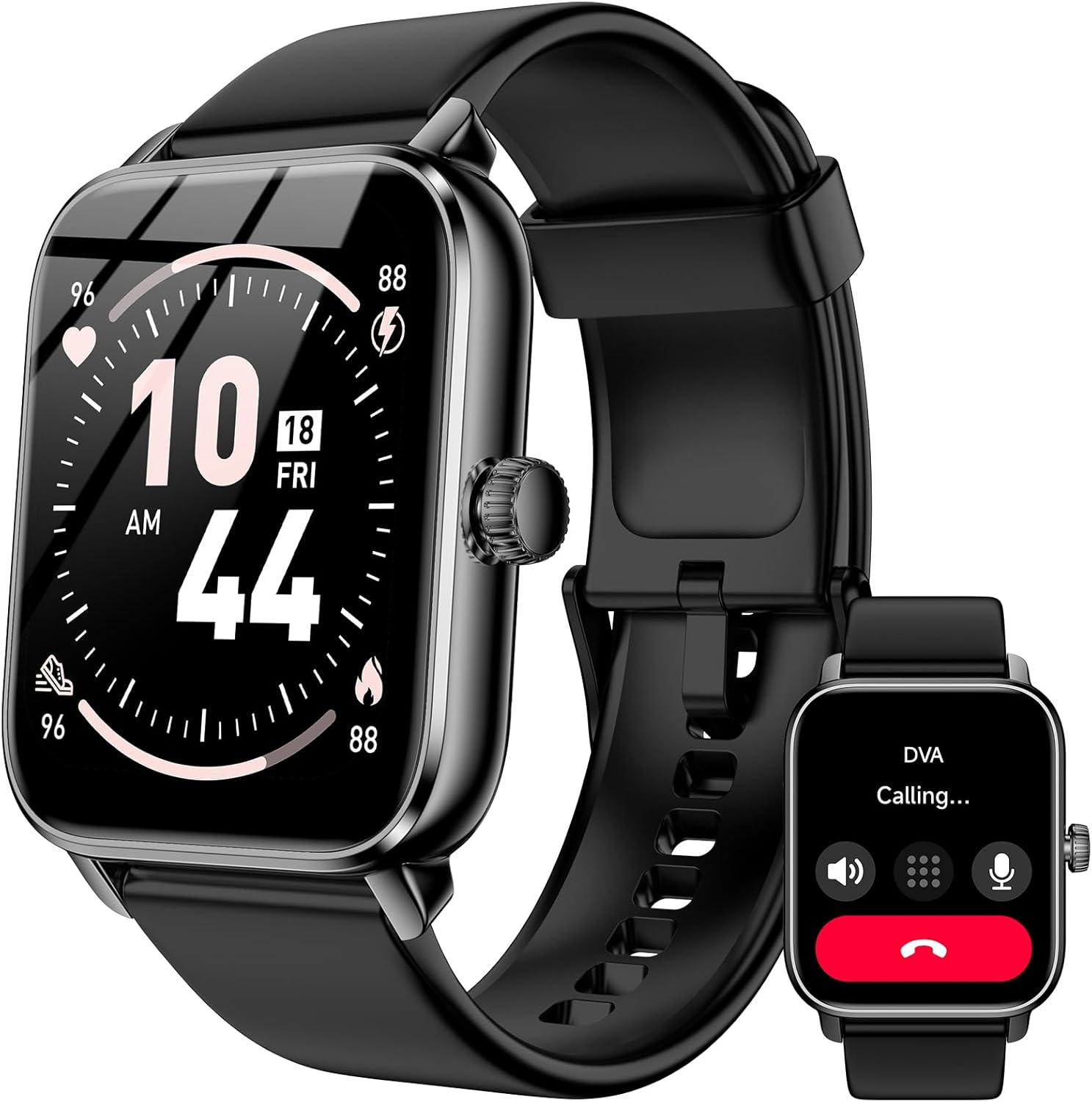 iBesi Smart Watches for Men Women, 1.85" HD Touch Screen Fitness Tracker with Bluetooth Calling & Alexa, IP68 Waterproof, 120 Sports Modes, Heart Rate Sleep Monitor, 7 Days Battery for iOS Android (Black)