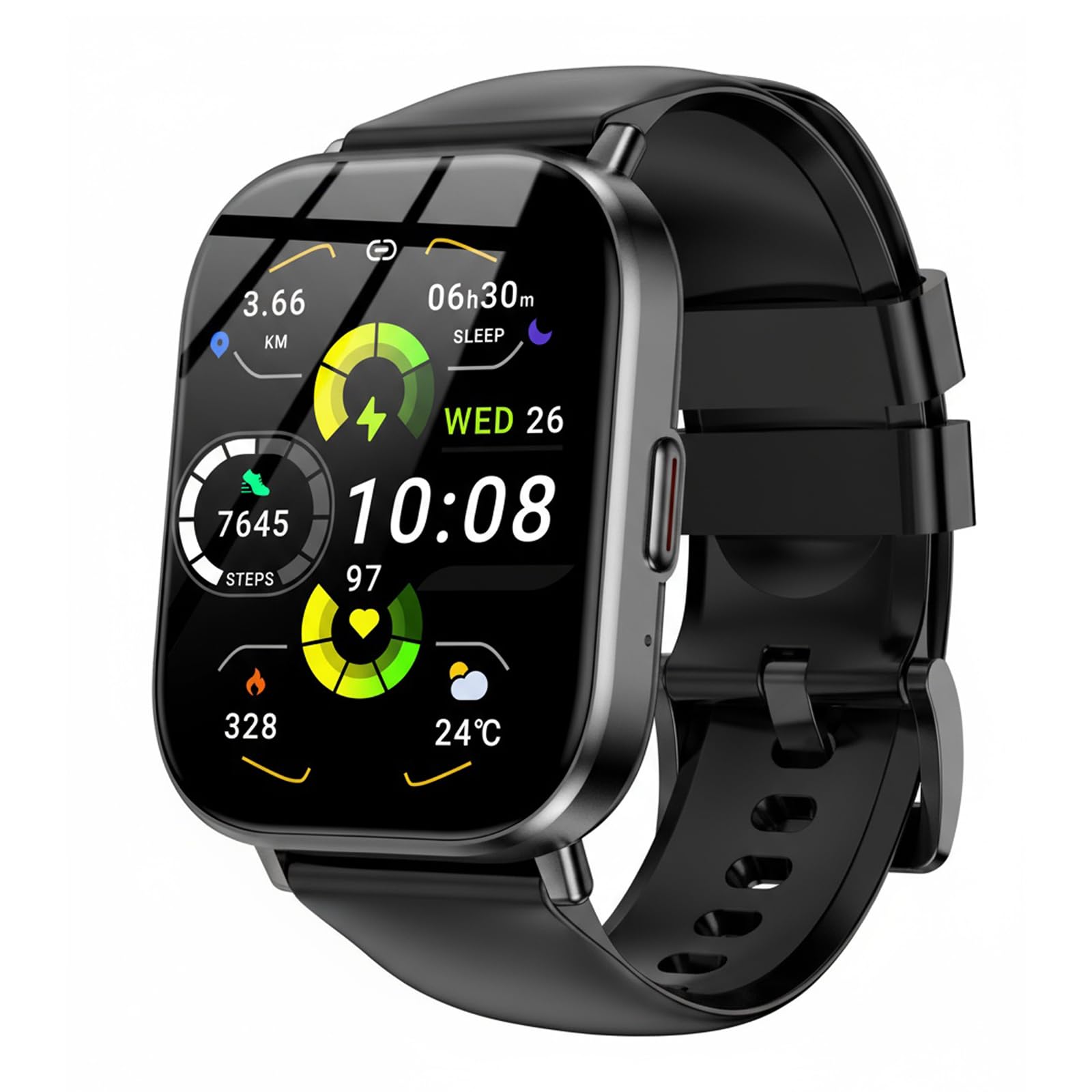 Smart Watch with 2.01" HD Touchscreen, Bluetooth Calls, 130+ Sports Modes, 24/7 Heart Rate & Sleep Monitor, IP67 Waterproof, iOS/Android Compatible