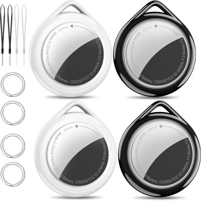 Air Tracker Tag 4-Pack for Apple MFi Certified Find My Compatible, Waterproof, 100dB Alarm, Replaceable Battery for Keys Pets Luggage, Works with iPhone iPad (iOS Only)