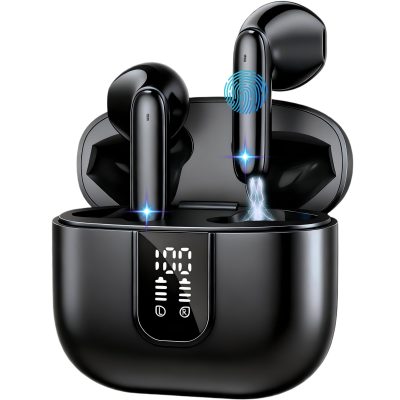 Wireless Earbuds Bluetooth 5.3 with ENC Noise Cancellation, 60H Playtime HiFi Stereo, IPX5 Waterproof in-Ear Earphones, Comfort Fit for Workout Running, USB-C Fast Charging Case (White) (Copy)