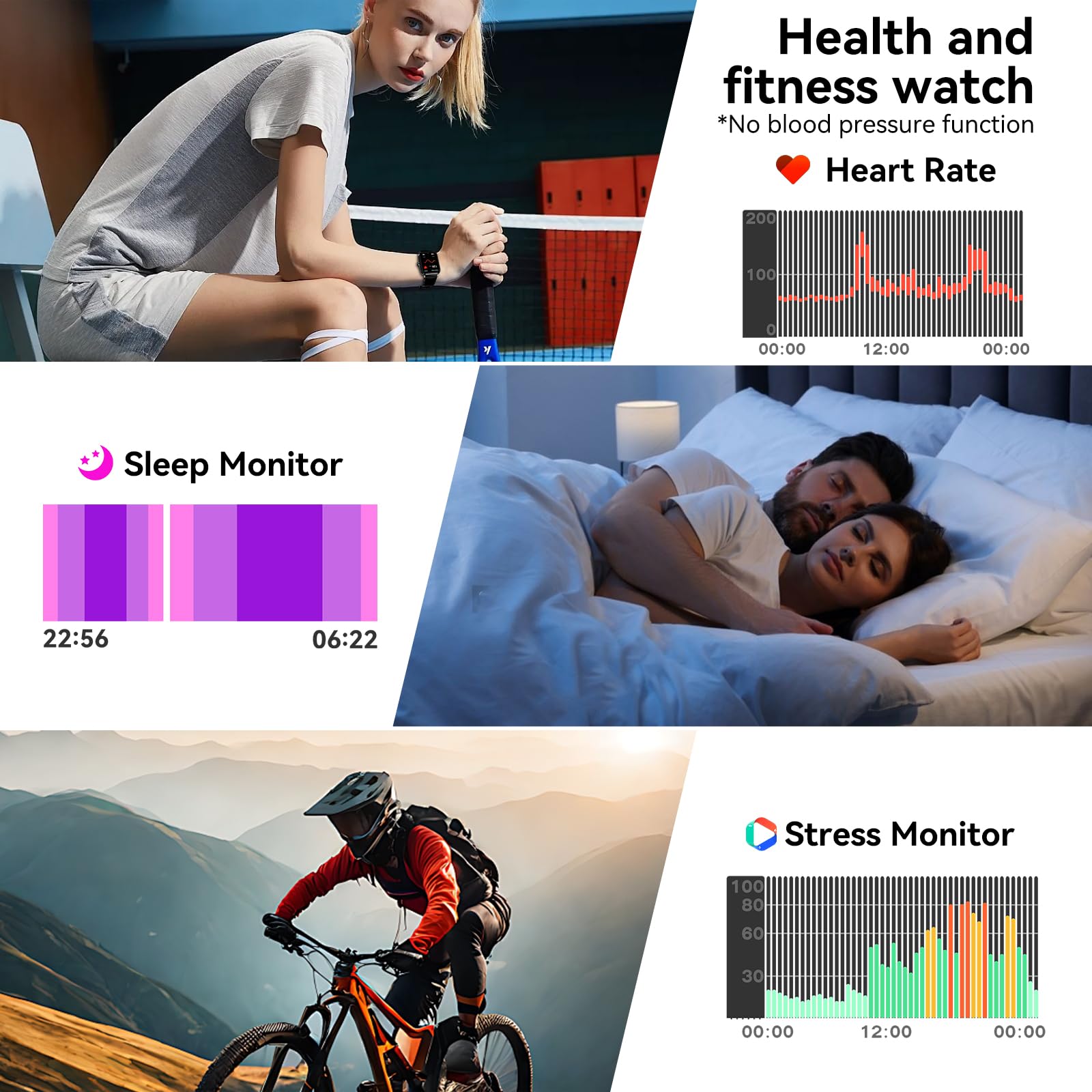 Jacoosa Smart Watches for Men Women, 1.83" HD Touchsreen, Bluetooth Calling, 5 ATM Water-Resistance, 130+ Sports Modes, Health, Fitness & Sleep Tracker, Timer, Pedometer, Fitness Watch for Android/iOS, Blue - Image 2