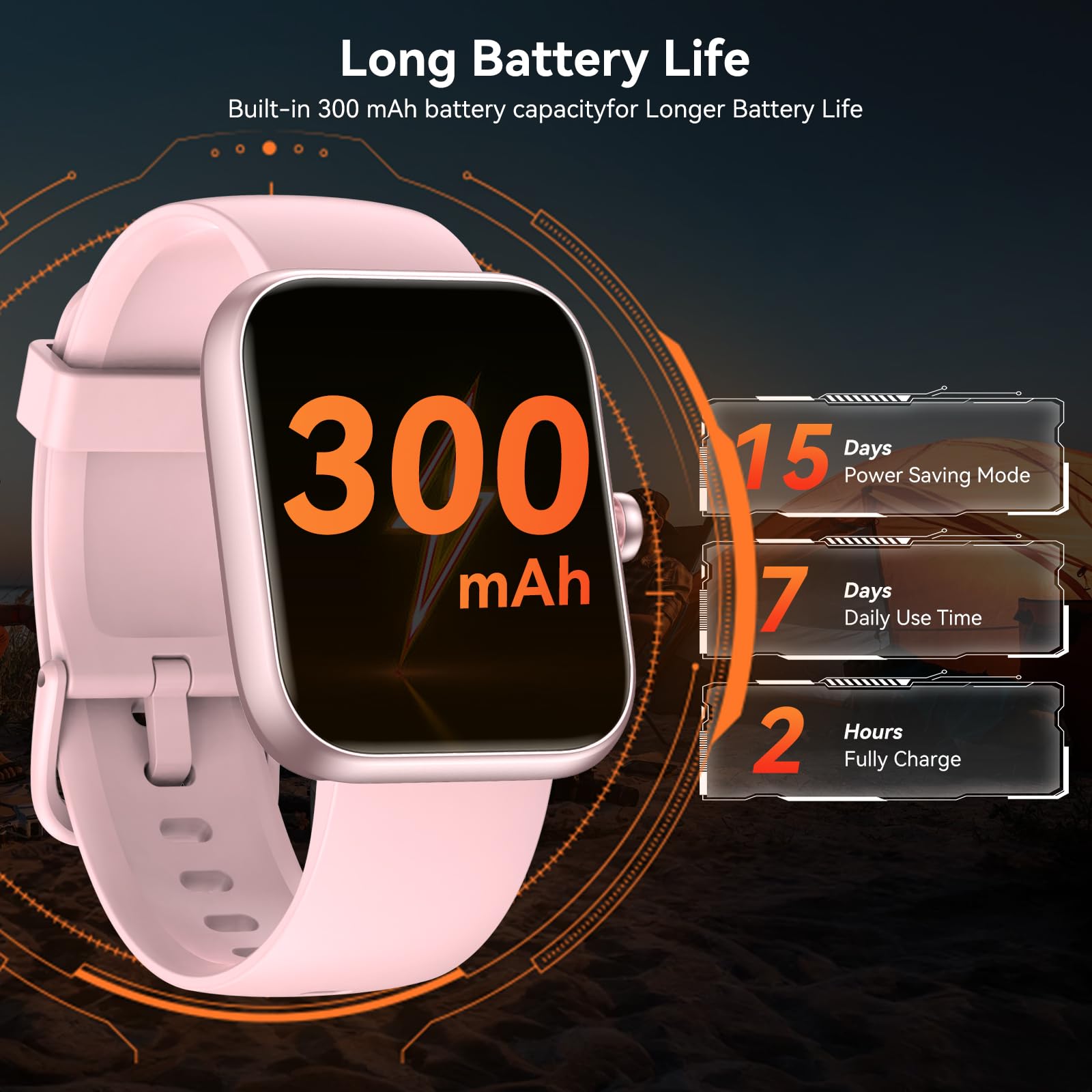 BOOOMIC Smart Watch with Alexa Built-in, 1.83" HD Touchscreen Fitness Tracker, Bluetooth Notifications/Calls, IP68 Waterproof, 120+ Sport Modes, 24/7 Heart Rate & Sleep Monitor for iPhone Android iOS (Pink) - Image 4