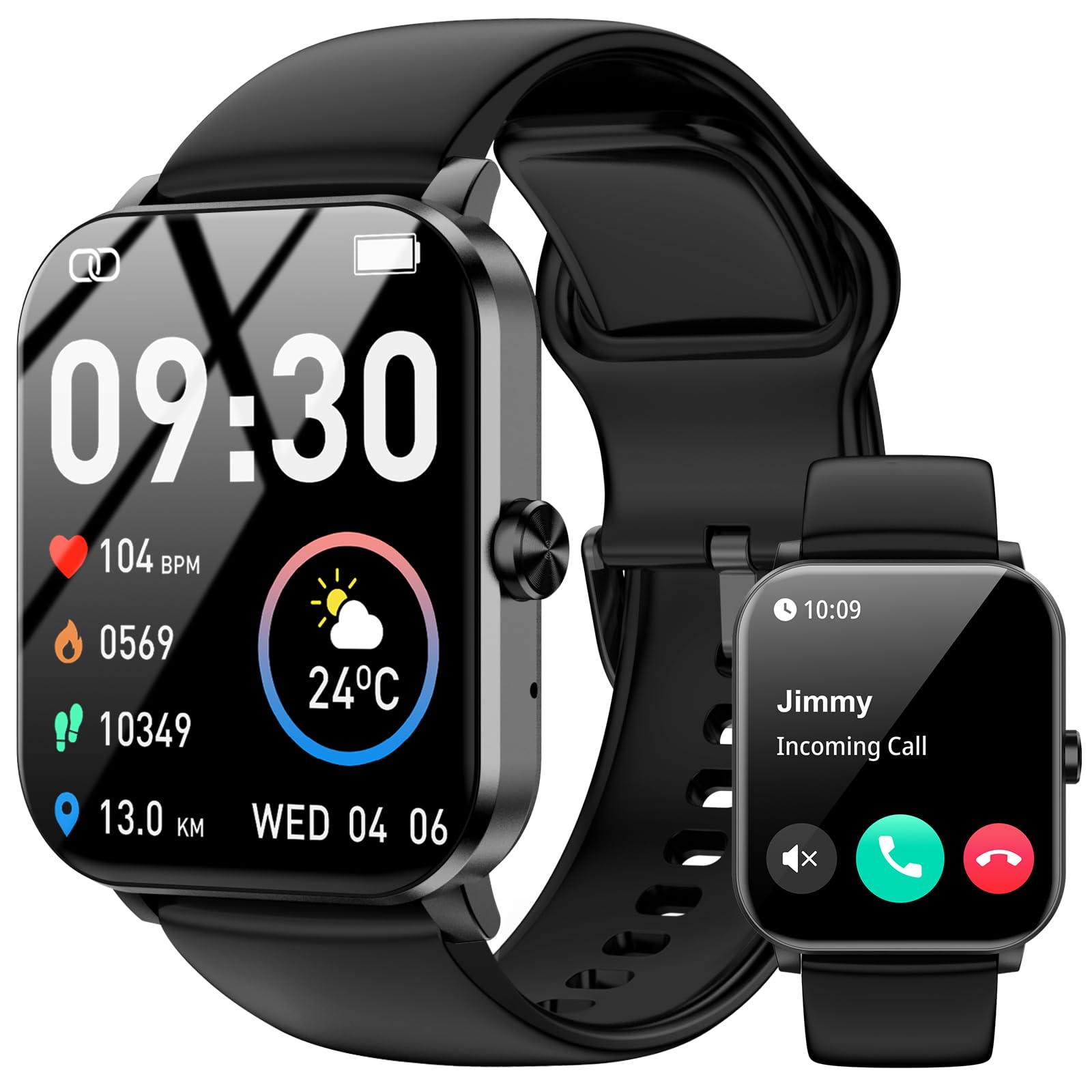 Jacoosa Smart Watches for Men Women, 1.85" HD Touch Screen Fitness Watch with 7 Days Battery Life, Bluetooth Call, Heart Rate Sleep Monitor, IP68 Waterproof Sports Tracker Compatible with Android & iOS